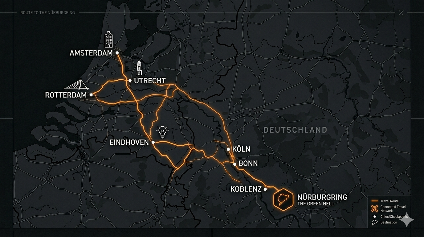 Anreise zum Nürburgring aus den Niederlanden: Der komplette Guide für das 24h-Wochenende