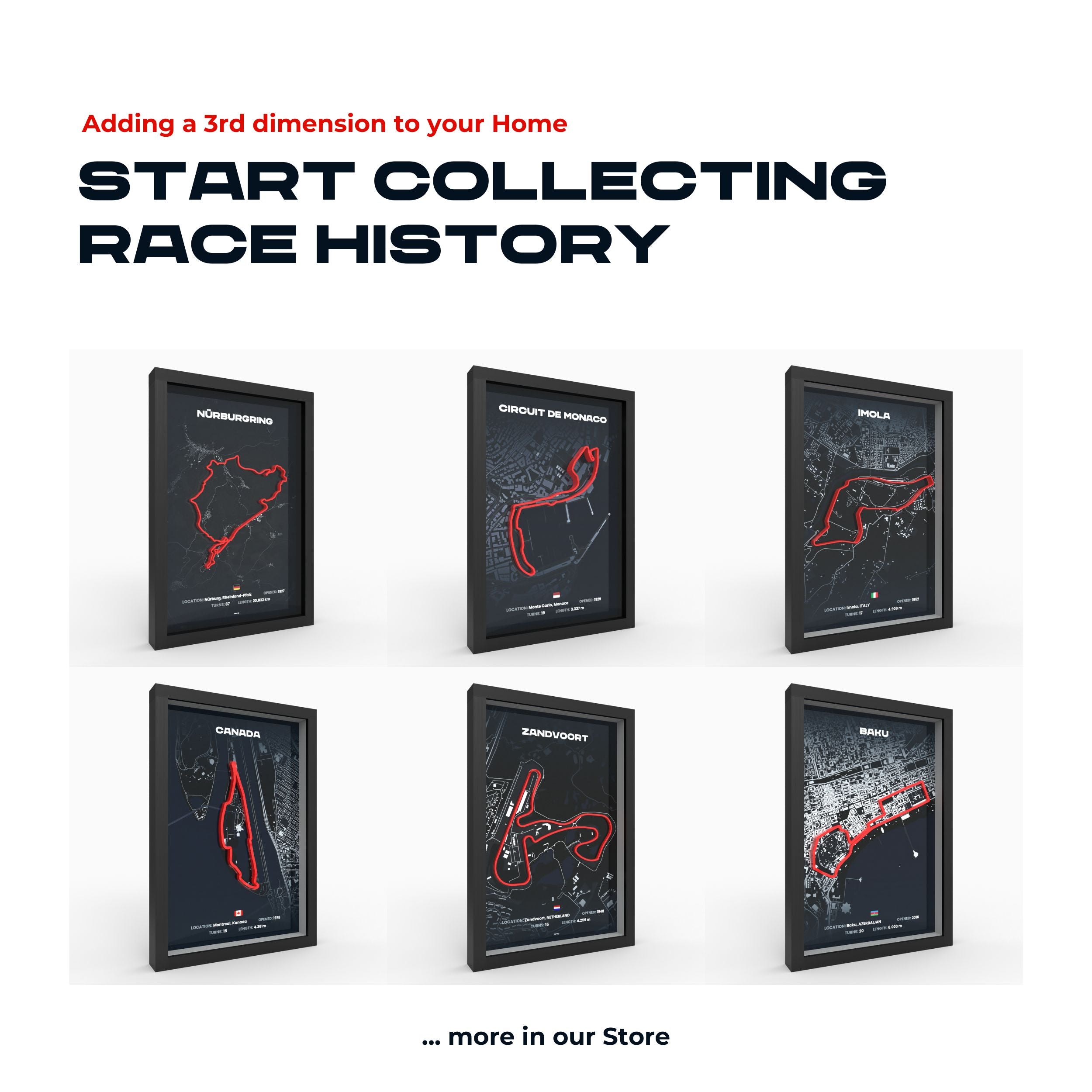 Netherlands 3D poster in wooden frame I All race tracks I Gift for