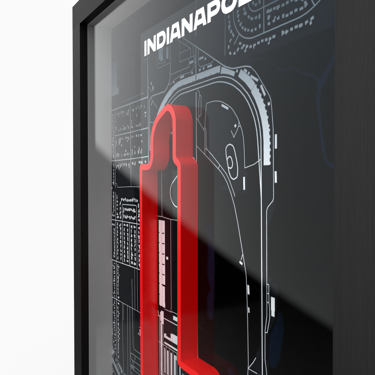 Indianapolis 3D-Poster – Nahaufnahme des Streckenreliefs