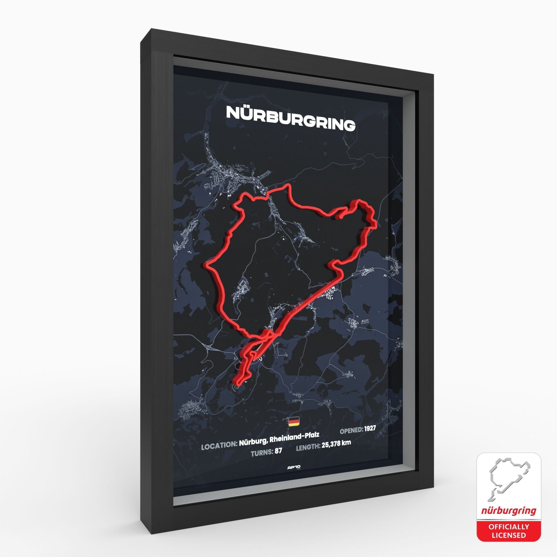 Nürburgring Poster der Nordschleife in minimalistischem Design